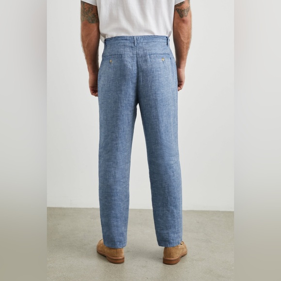 Rails Mercer Linen Dress Pants in Blue Mirage - Picture 2 of 6